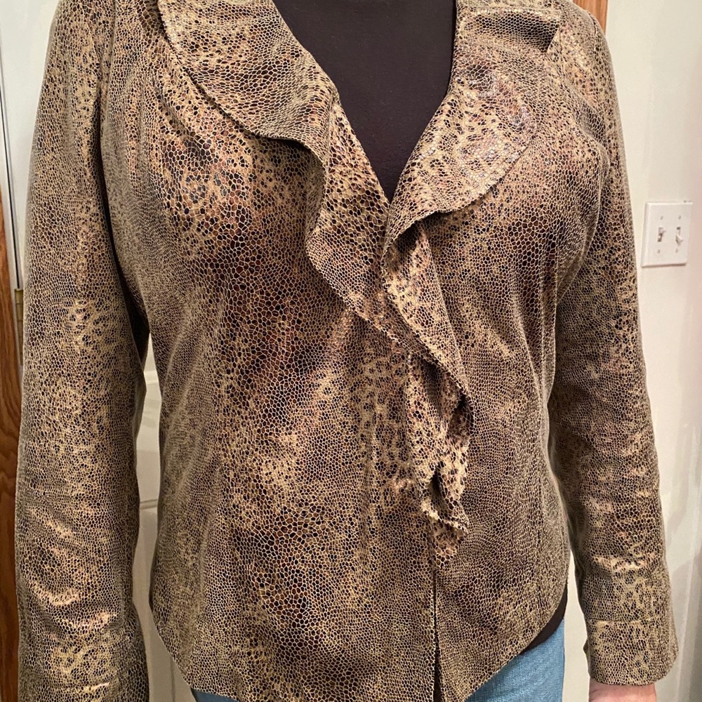 Chico’s jacket Leopard print size 1